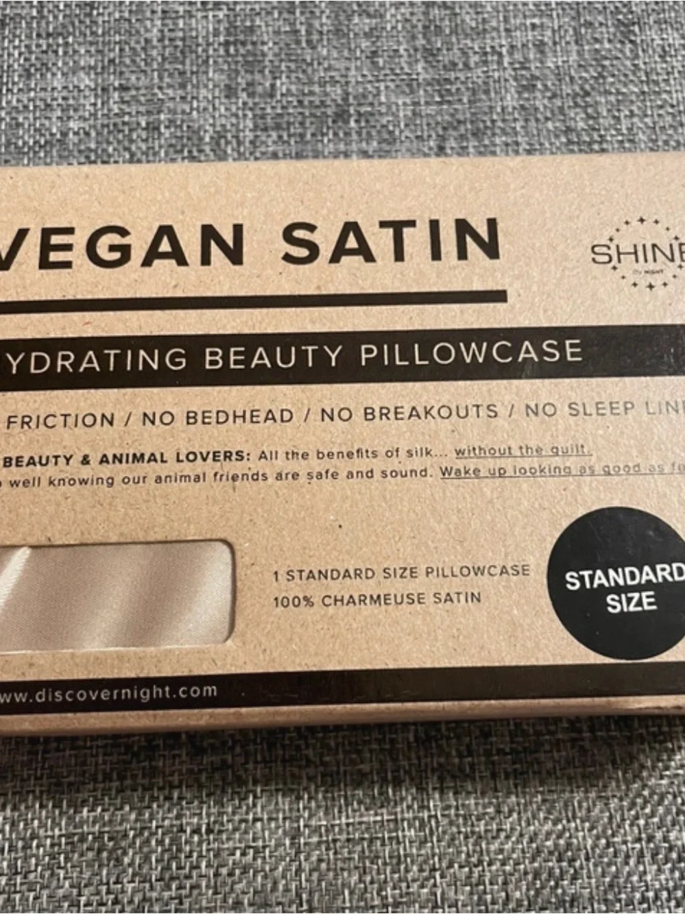 Vegan Satin Hydrating Beauty Pillowcase - Champagne by